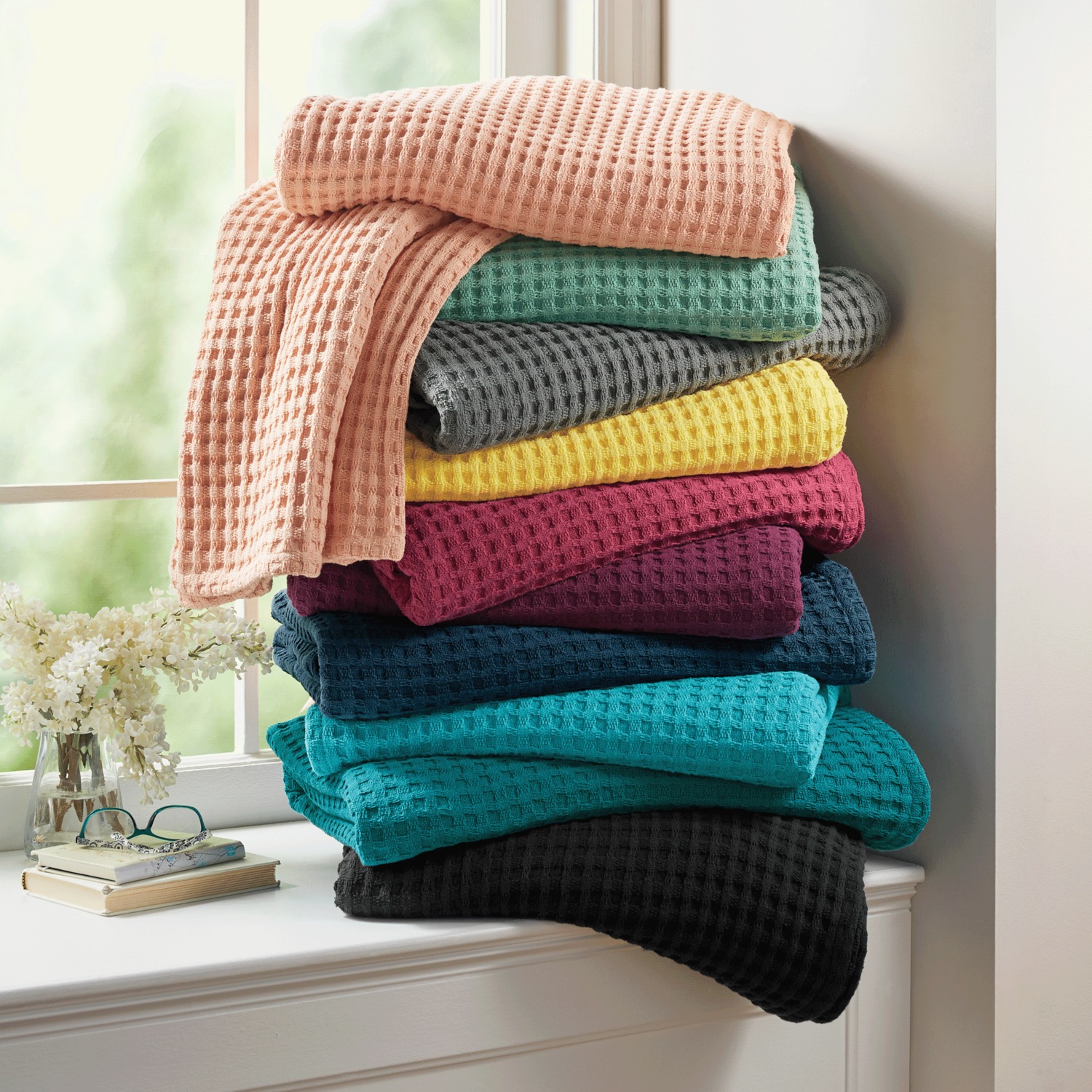 Cotton waffle blanket big sale w
