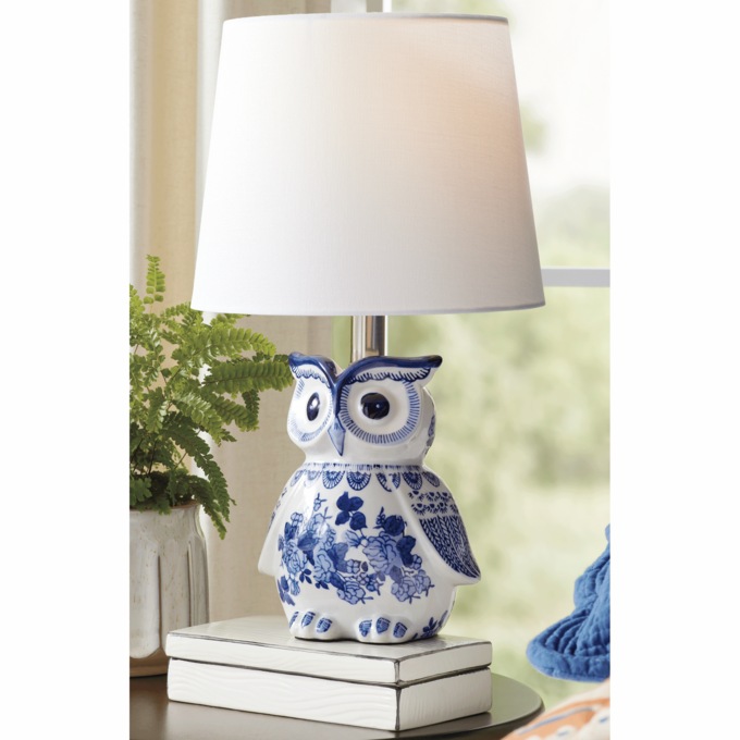 Chinoiserie Owl Lamp, , large