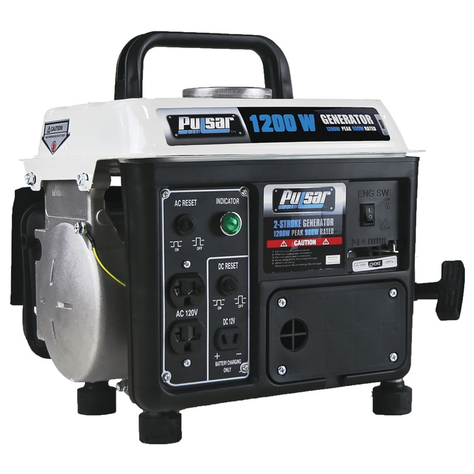 Pulsar 1200W/900W 2-Stroke Gas Generator, Black, large