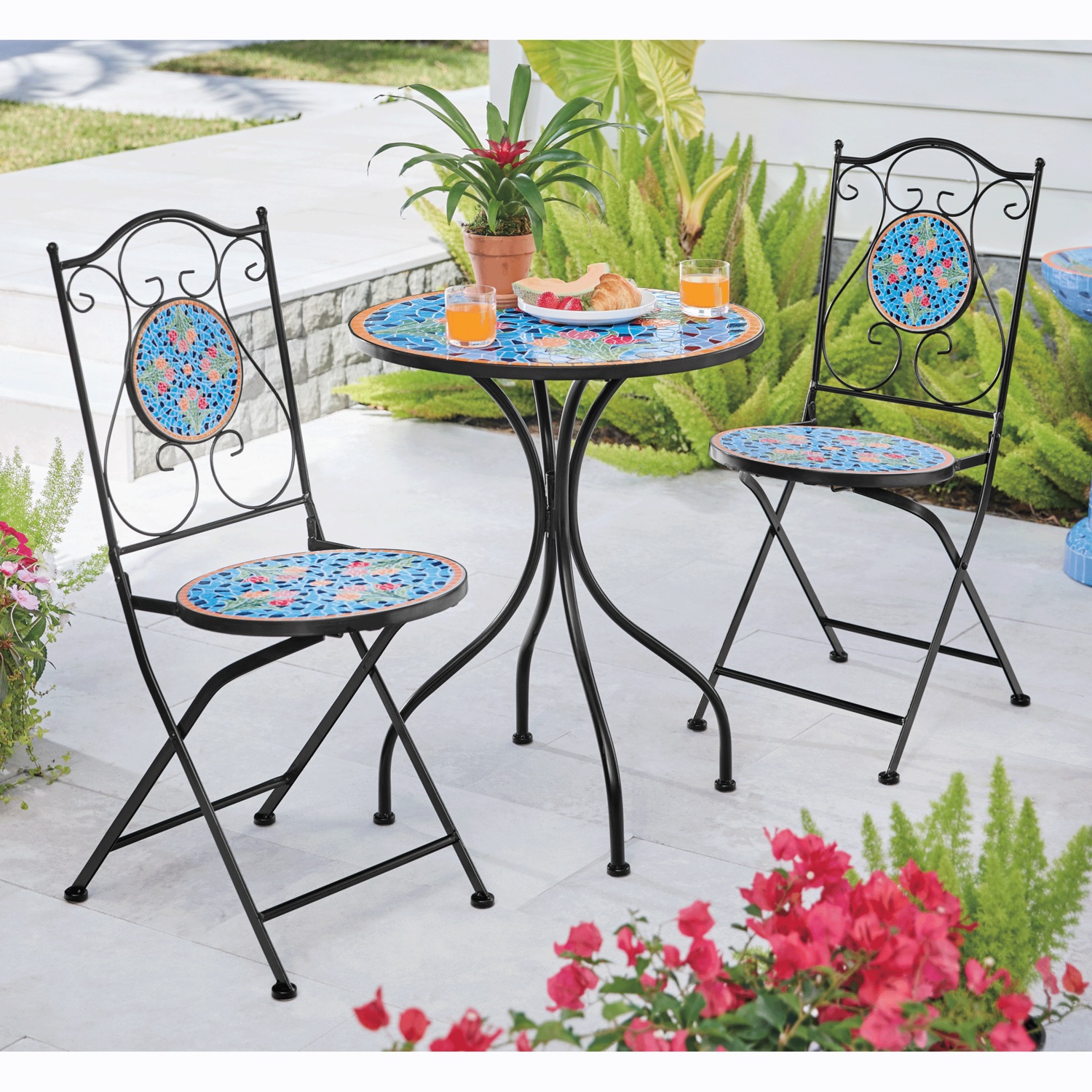 90's sullen MONZA スクエアトゥ　square gimmick Mosaic Bistro Set | Montgomery Ward