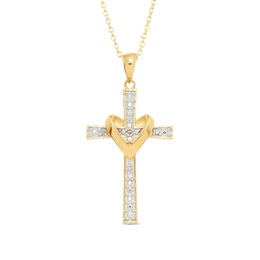 Diamond Heart/Cross Pendant, , large