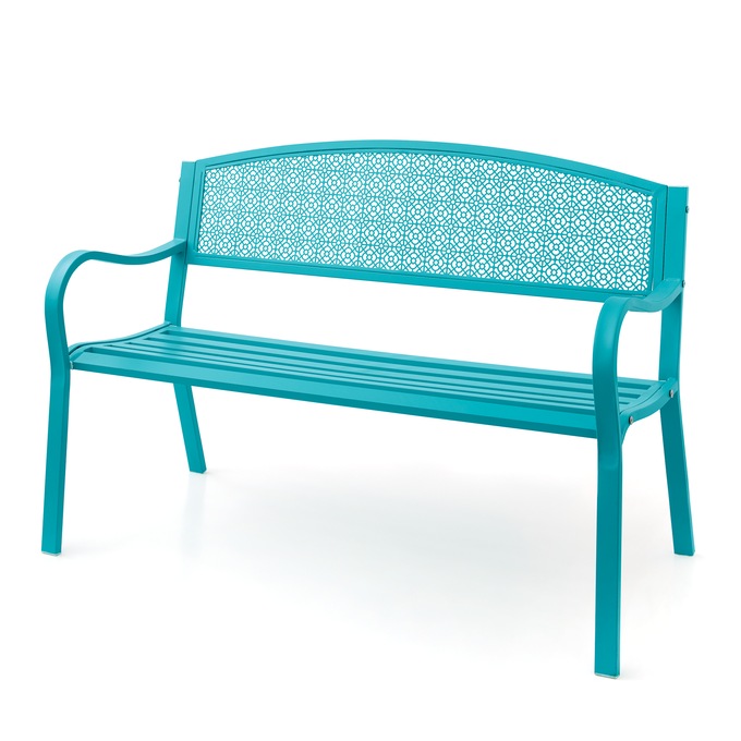 Colorful Garden Bench, Clearwater Blue, large