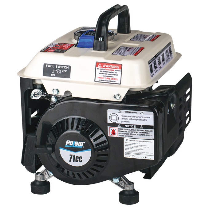 Pulsar 1200W/900W 2-Stroke Gas Generator, Black, large