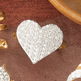 Diamond Heart Pav&eacute; Ring, , large