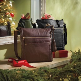 Granada Leather Whipstitch Pocket Handbag, , large