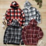 Men's Fleece Reversible Hoodie with Front Zipper and Kangaroo Pocket, , large