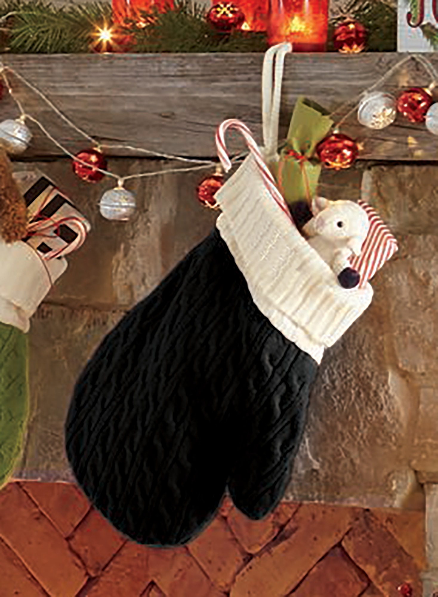 Mitten Stocking, Black, large