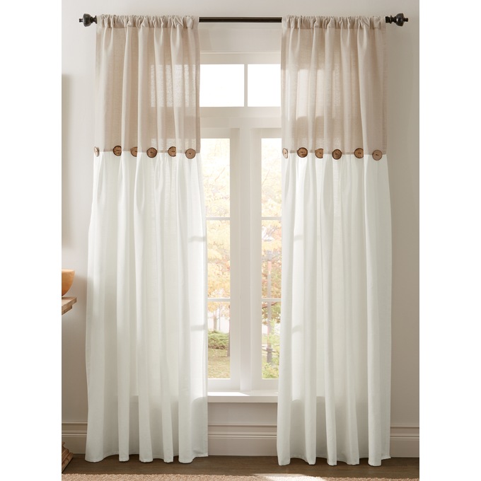 Linen-Look Button Panel, , large