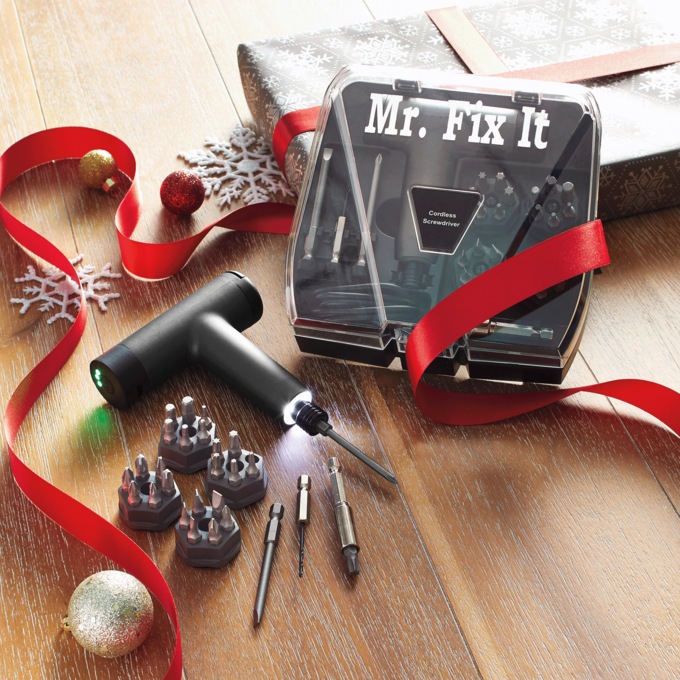 Personalized T-Shape Powered Screwdriver Set, Charcoal, large