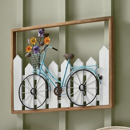 3-D Bicycle Fence Wall Art, , large