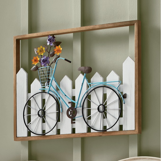 3-D Bicycle Fence Wall Art, , large