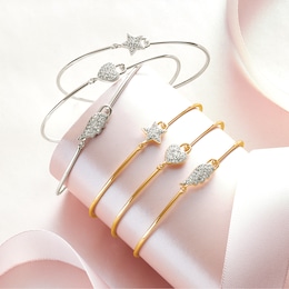 Diamond Shapes 3-Piece Bangle Set, , large