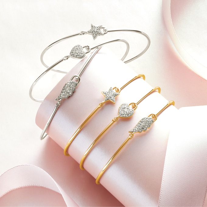 Diamond Shapes 3-Piece Bangle Set, , large