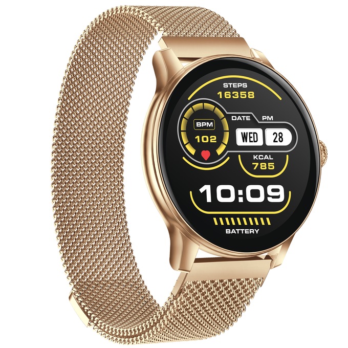 IG Round Smartwatch, Gold, large