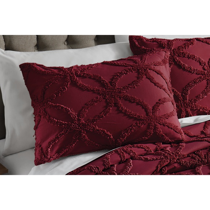 Solid Chenille Sham, Burgundy, large