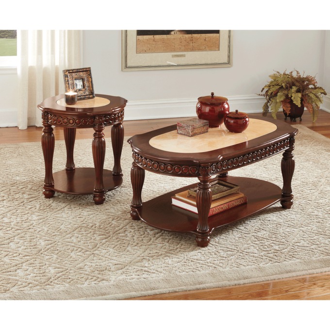 Carved Golden Marble Tables, , large