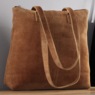 Suede Tote with Zip Closure , , large