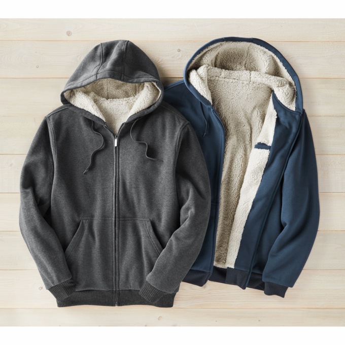 Fleece-Lined Hoodie, , large