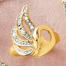 Diamond Swan Ring, , large