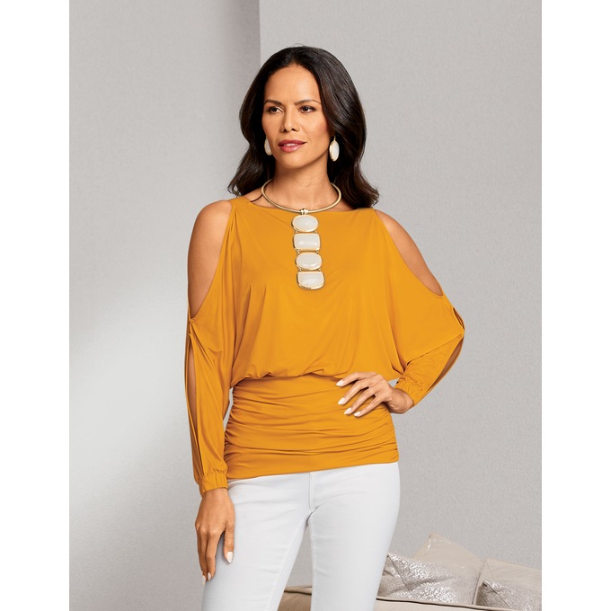 Sunflower cold shoulder top shop
