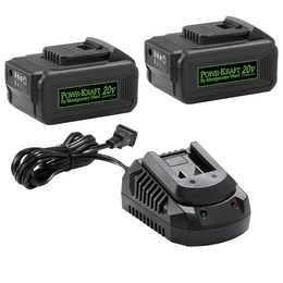 Bundle and Save Pack: Powr-Kraft 2-Pack 20V 4.0Ah Lithium-Ion Batteries &amp; Charger by Montgomery Ward, , large