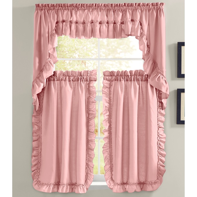Mayfair Romantic Priscilla Ruffled Semi-Sheer Insert Valance, , large