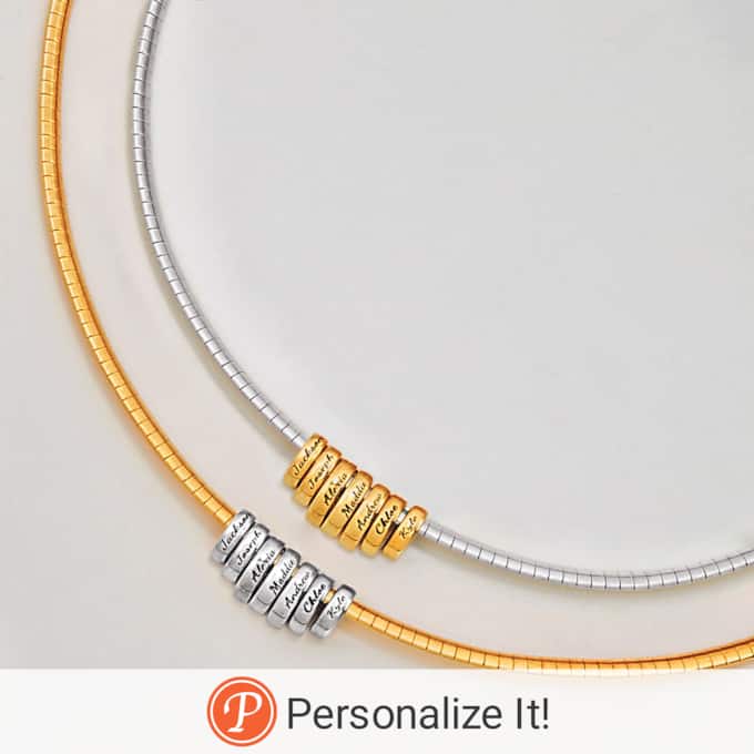 Personalized Omega Chain Necklace, , large