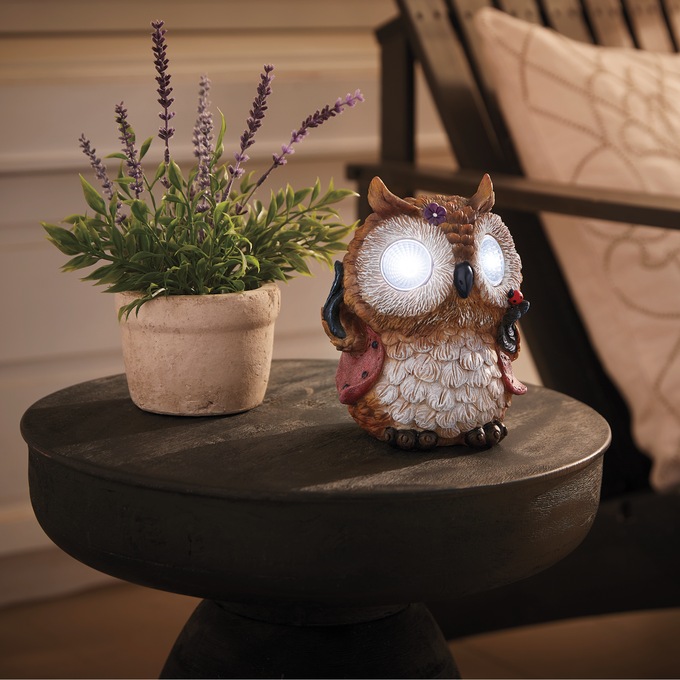 Solar Owl Statue, , large