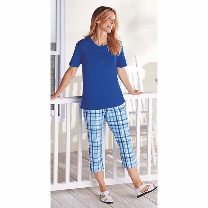 Plaid Capris, , large