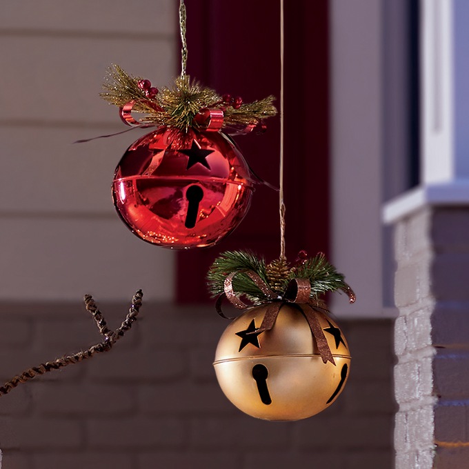 Large Jingle Bell with Greenery, , large