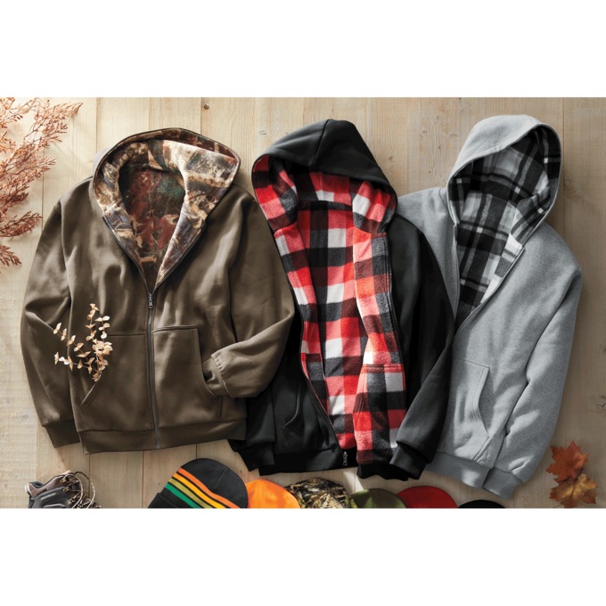 Fleece Reversible Hoodie, , large