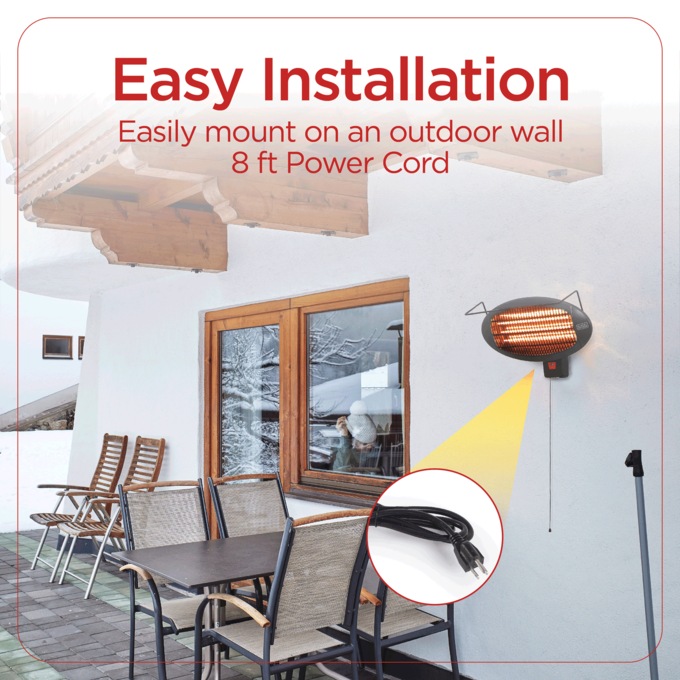 BLACK+DECKER Outdoor Garage/Patio Electric Heater, , large