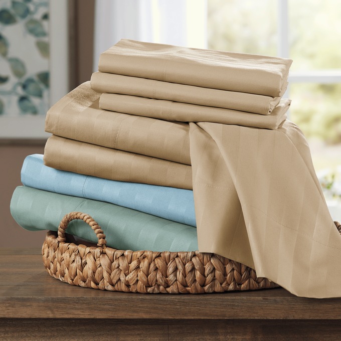 Bed Tite Damask Stripe Sheet Set, , large
