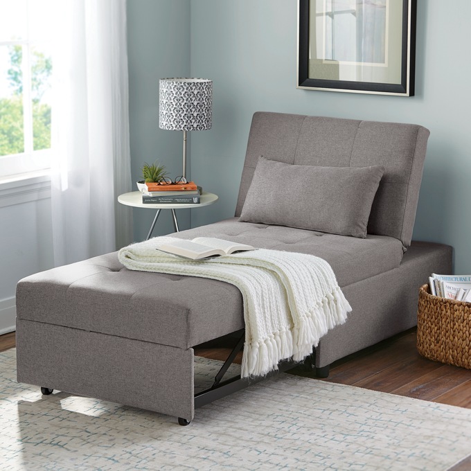 Cali Convertible Chair, Gray, large