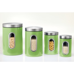 Set of 4 Window Canisters, , large