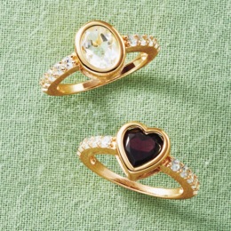 Garnet &amp; White Topaz 2-pc. Ring Set, , large