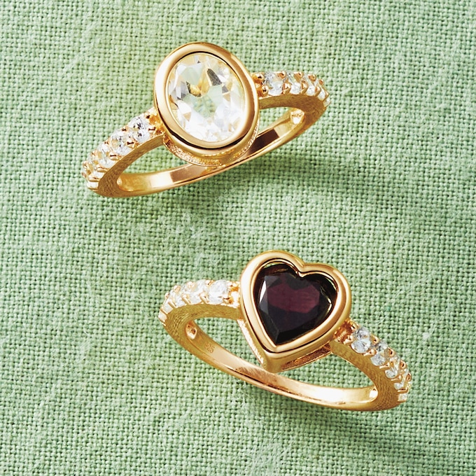 Garnet & White Topaz 2-pc. Ring Set, , large