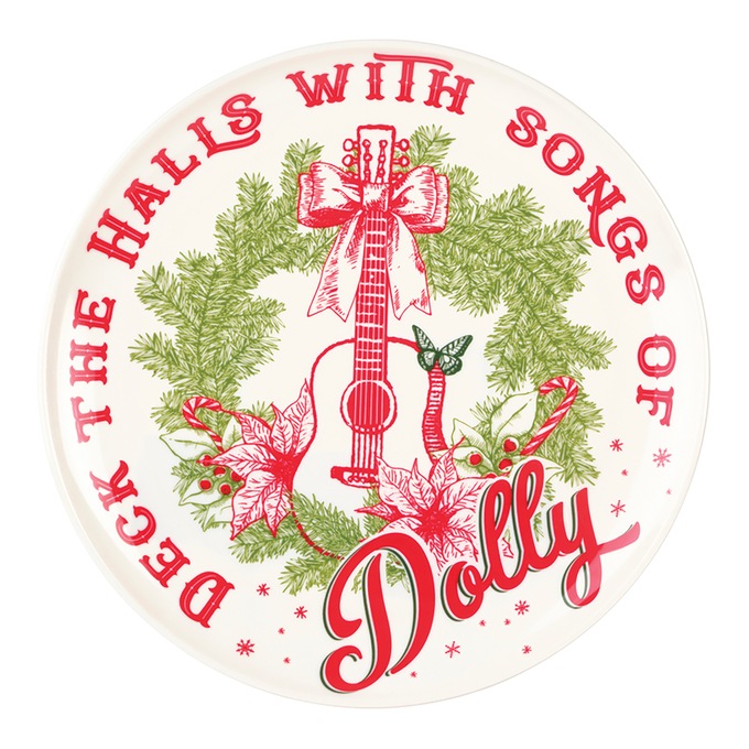 Dolly Parton Holly Dolly Christmas 12-Piece Melamine Dinnerware Set, , large