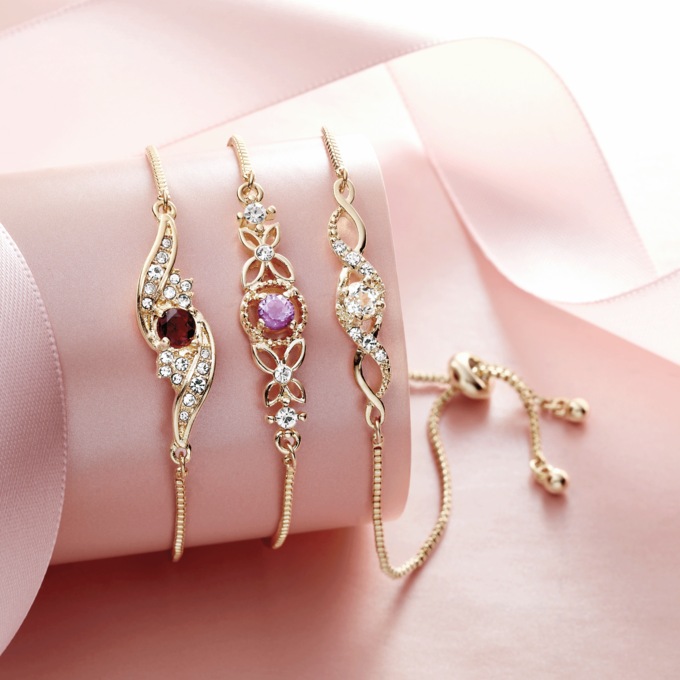 Genuine Gemstone 3-Piece Adjustable Bracelet Set, , large