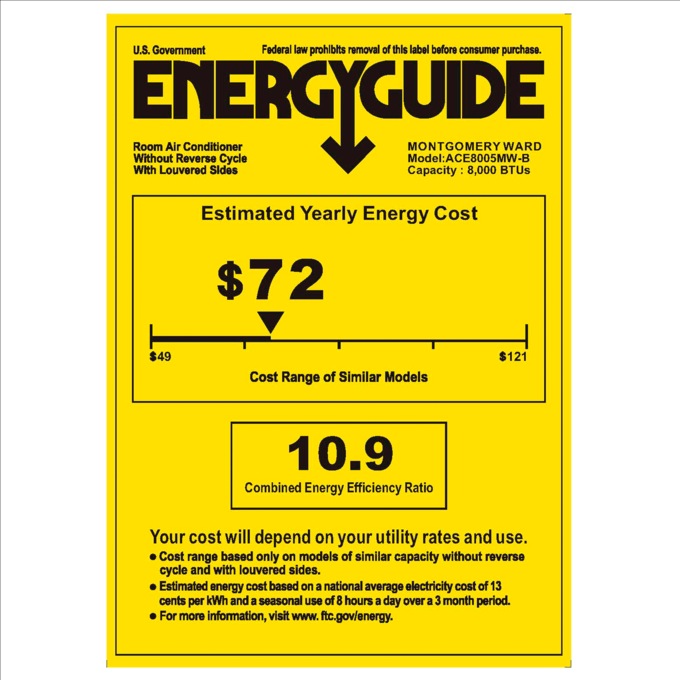 8,000 BTU Window Air Conditioner by Montgomery Ward, , large