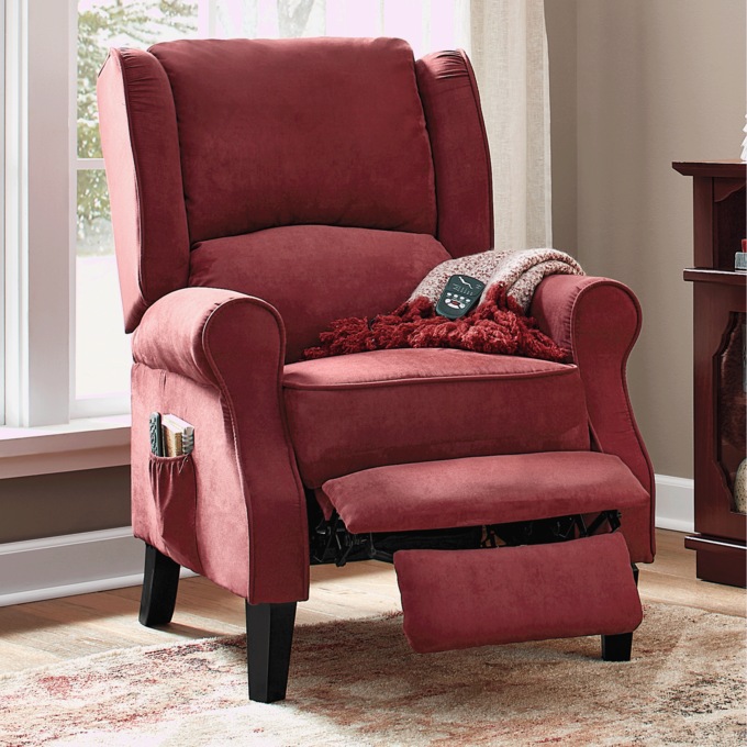 Massage Wingback Recliner with Heat, , large