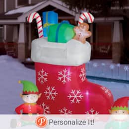 Lit Christmas Stocking Inflatable, , large