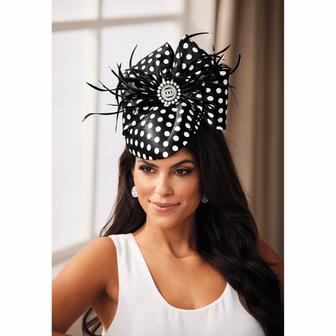 Whittall & Shon Rubina Polka Dot Fascinator, , large