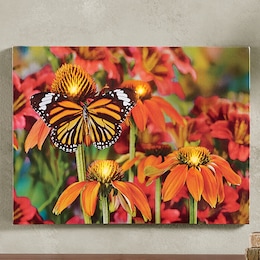 Lit Monarch Butterfly Wall Art, , large