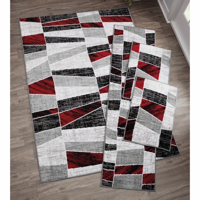 4-Piece Modern Lines Rug Set, , large