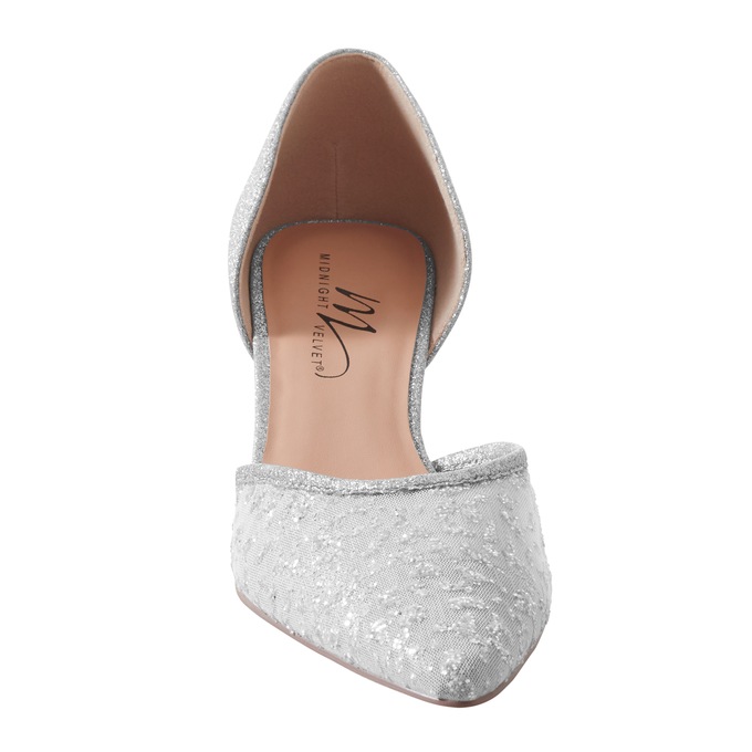 Midnight Velvet Lace-Toe Glitter-Back Pump for Women, , large