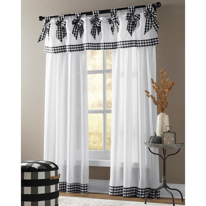 Gingham Trim Window Treatments, , large