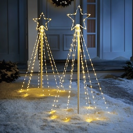 Set of 2 Lit Christmas Pull-Up Trees, , large