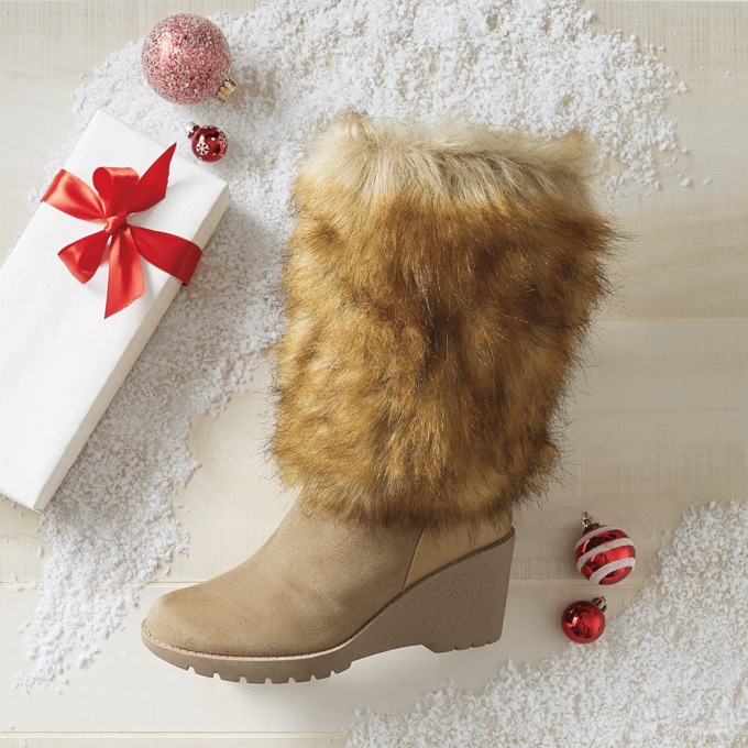 Fur wedge booties outlet