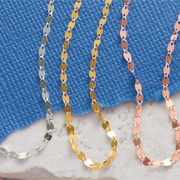 10K Gold Mirror Flat Link Chain, , large